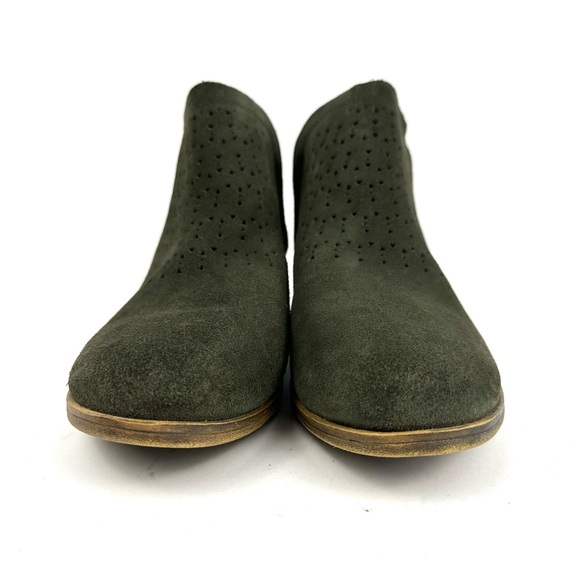 TOMS Deia Forest Suede Leather Perforated Ankle Bootie Size 7 - Picture 4 of 15